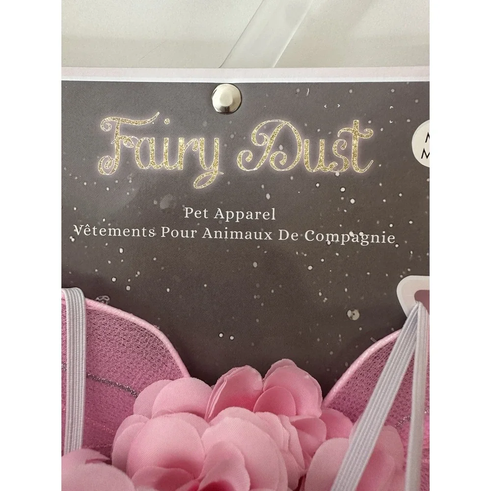 New Fairy Dust Halloween Pet Dog Cat Costume Apparel Pink Butterfly Set M/L
